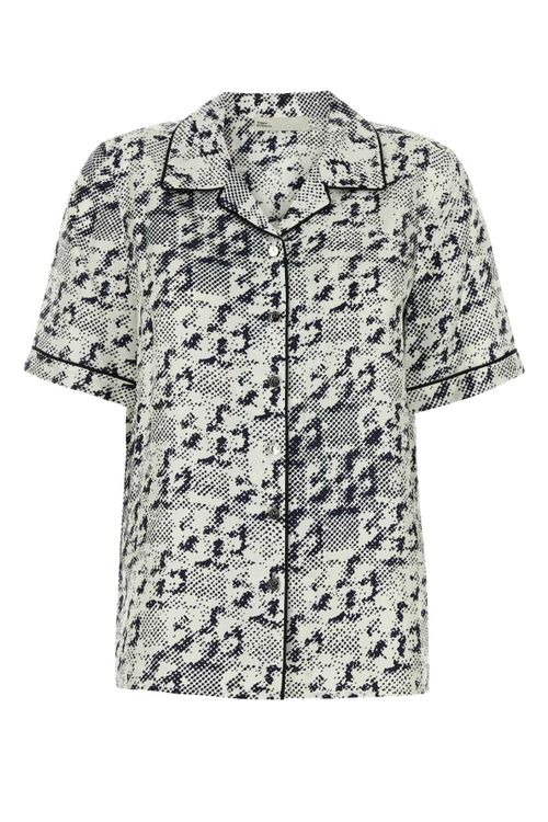 Printed Silk Shirt — Ivory