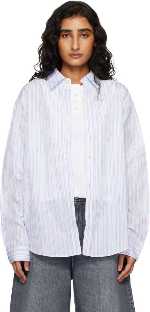 White & Blue Evening Shirt