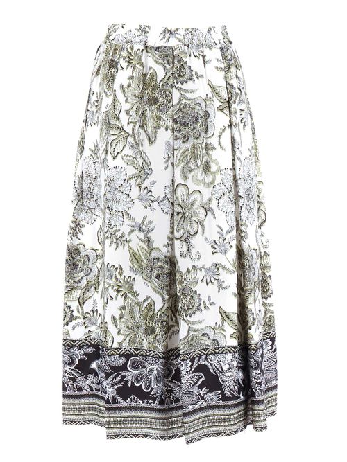LONG SKIRT WITH ELASTIC WAIST White Cotton - Women