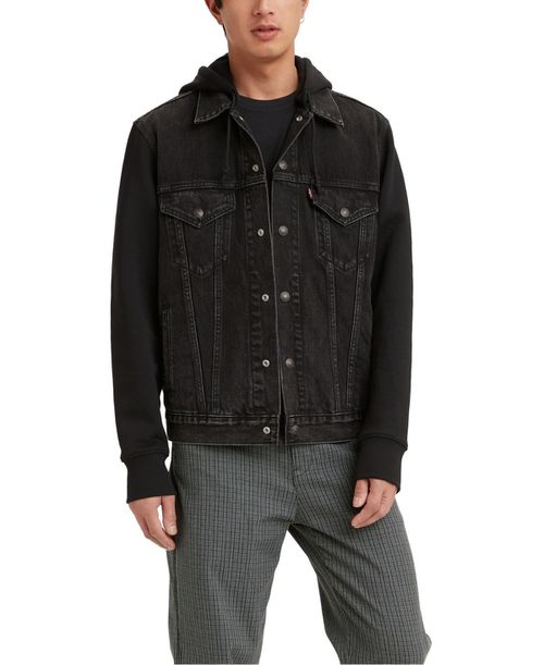 Men's Hybrid Hoodie Non-Stretch Denim Trucker Jacket - Built To Last