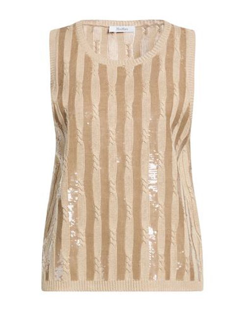 Woman Sweater Beige Size M Linen