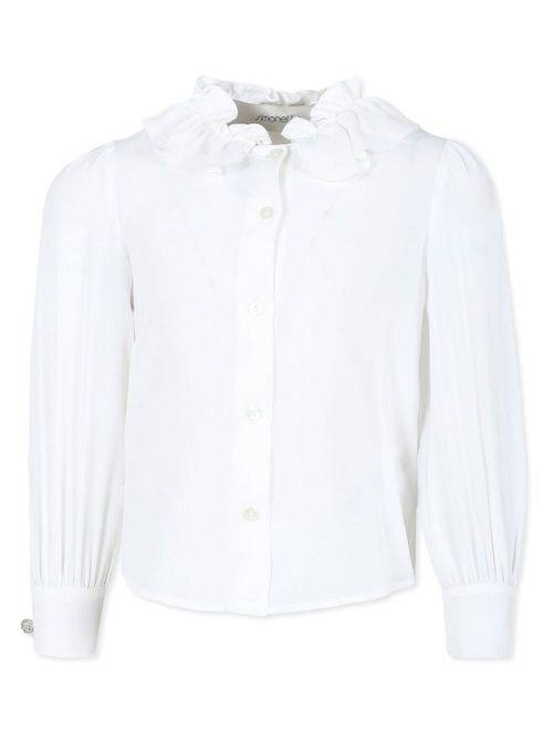 Ruffled collar blouse - White