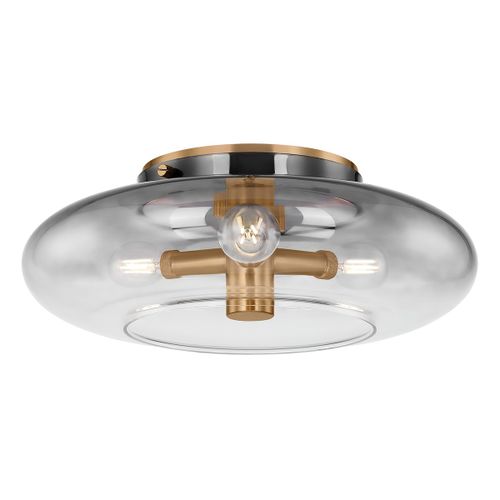 Patina Brass Flush Mount from the Gunner Collection