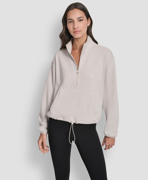 Dkny Women's Half-Zip Long-Sleeve Sweater - Oat