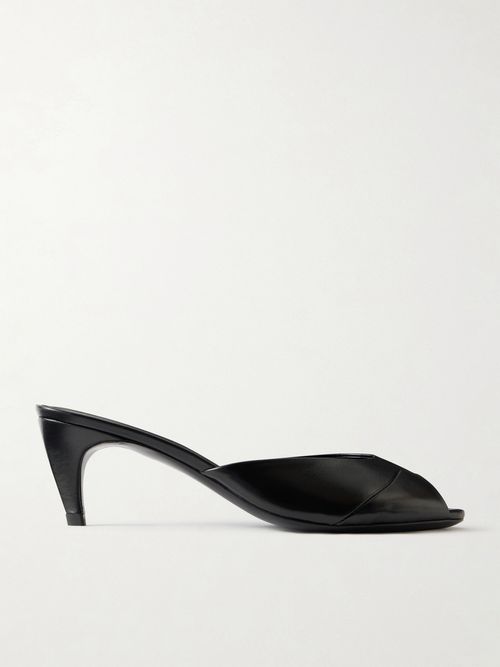Cave Leather Mules - Black
