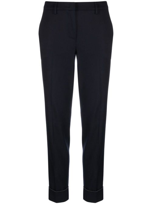Turn-up hem tapered trousers - Blue