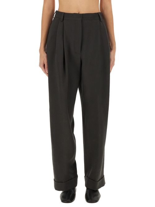 Wide-leg Trousers Made of Wool Drill