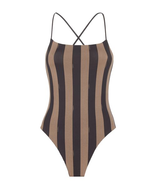 Brown Lycra reversible swimsuit