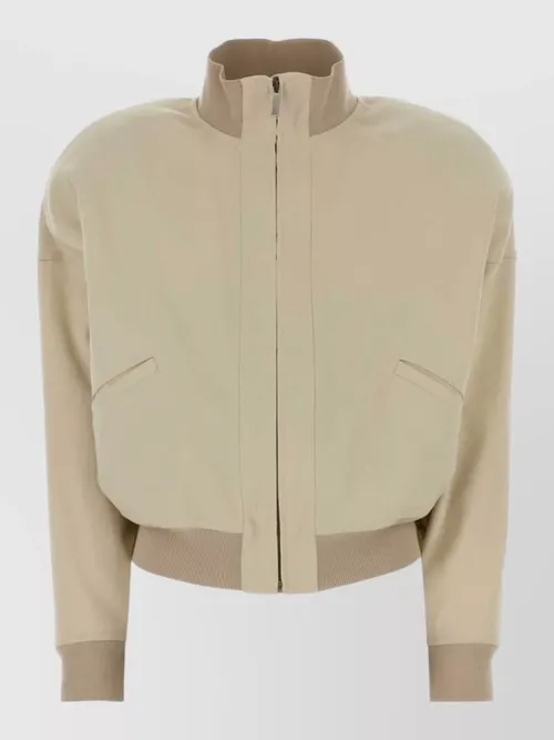 Gucci - high collar jacket silk nylon blend