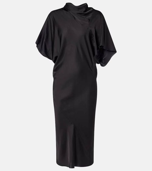 Seb draped charmeuse midi dress