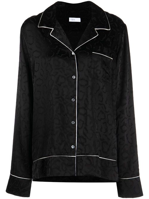 Pyjama-style long-sleeve shirt - Black