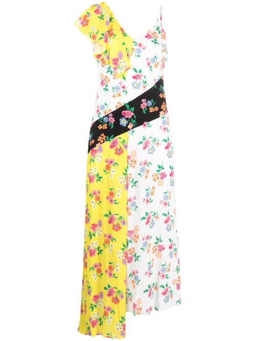 Floral print midi dress - White