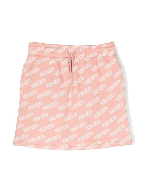 Logo-print cotton skirt - Pink