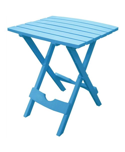 Pool Folding Side Table in Durable Patio Furniture Plastic Resin - Blue