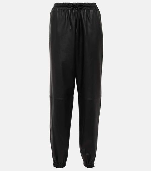 Leather sweatpants