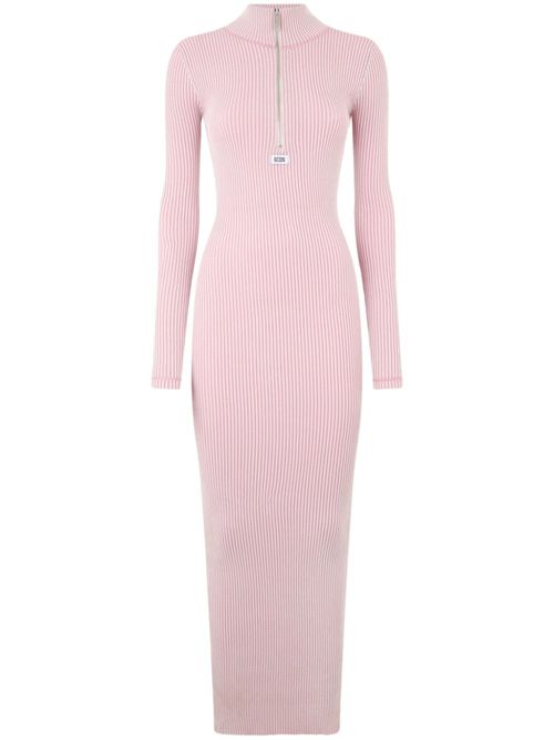 Ribbed long dress - Pink