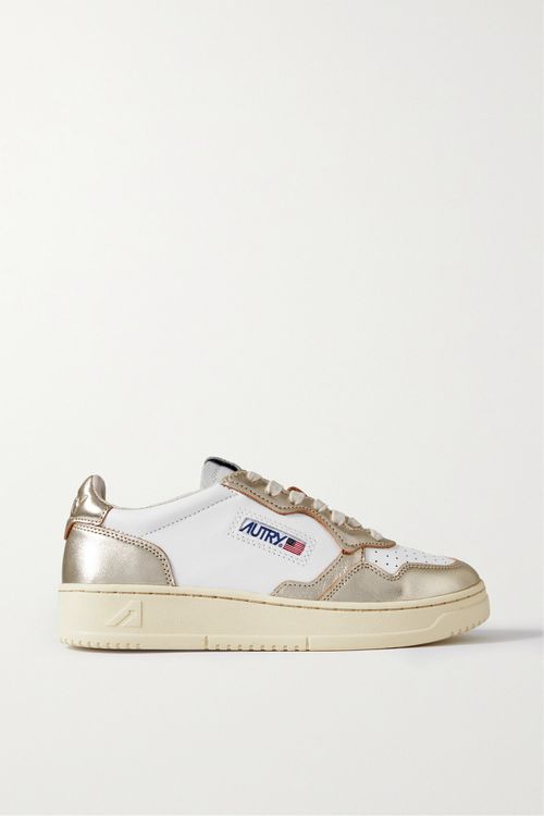 Medalist Low Metallic Leather Sneakers - Gold