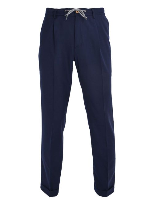 Pleated drawstring trousers - Blue