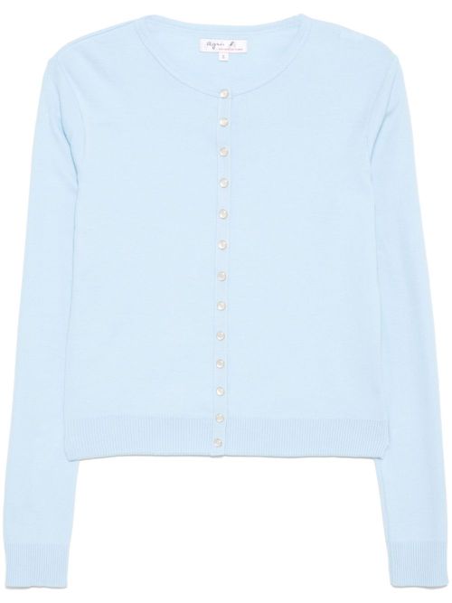 Enamel-button cardigan - Blue