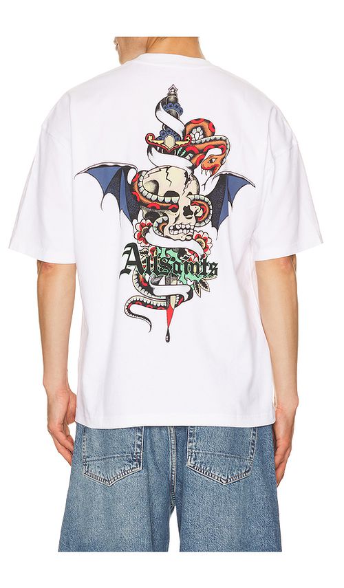 ALLSAINTS Blade Crew Tee in White. L. Also in M, S, XL/1X