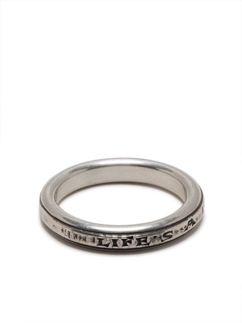 Slogan-engraved ring - Silver