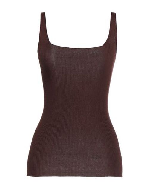 Fabiana Filippi Woman Top Chocolate brown Size 6 Silk, Cotton