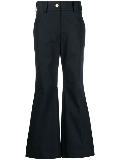 High-waisted flared trousers - Blue
