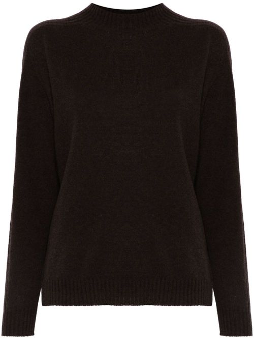 Mock-neck cashmere sweater - Brown