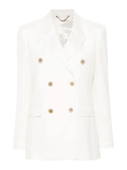 White double-breasted blazer