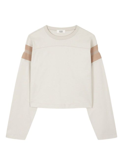 STUDIO TOMBOY contrasting-stripe long-sleeved top - Neutrals