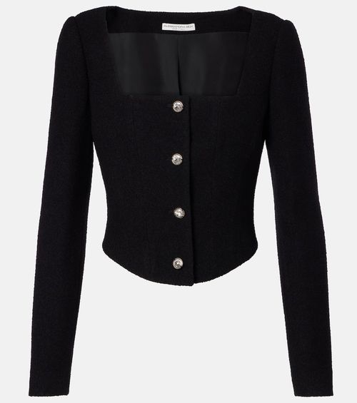 Wool-blend twill bouclé jacket
