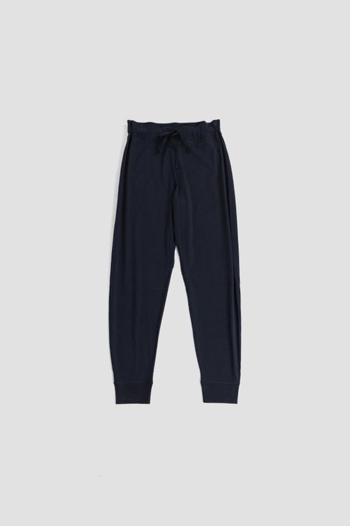 Hand-Knit Jersey Joggers — Navy