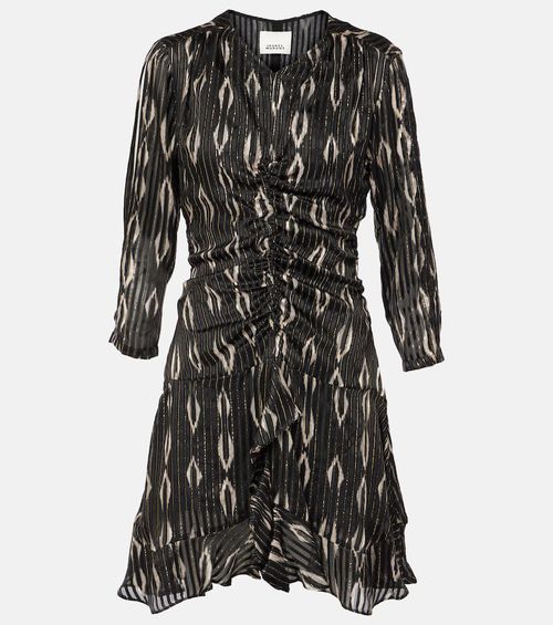 Octavia snake-effect silk-blend minidress