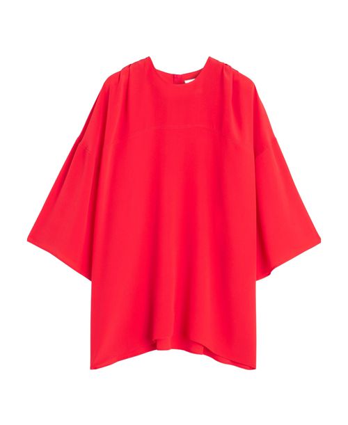 Draped silk blouse