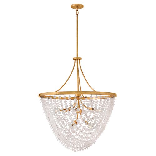 Distressed Brass LED Chandelier from the Myra Collection