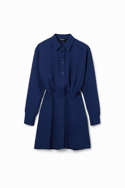 Short textured shirt dress