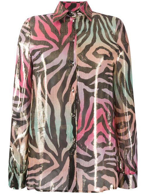 Metallic animal-print shirt