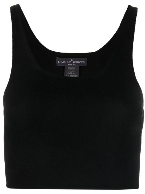 Virgin wool cropped top - Black