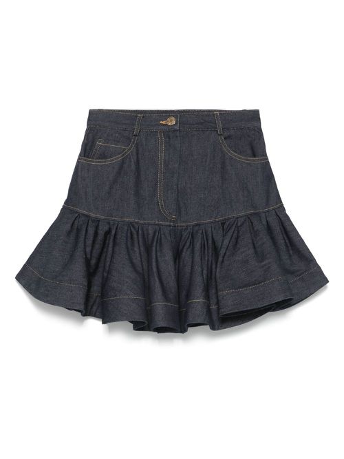 Flared denim skirt - Blue