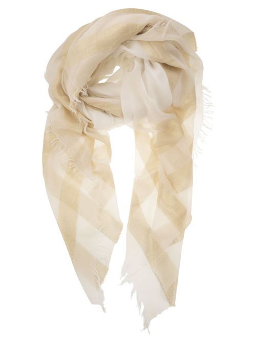 Modal, Viscose And Lurex Yoke Scarf