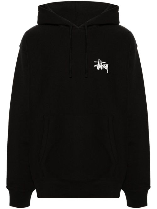 Logo-print long-sleeve hoodie - Black