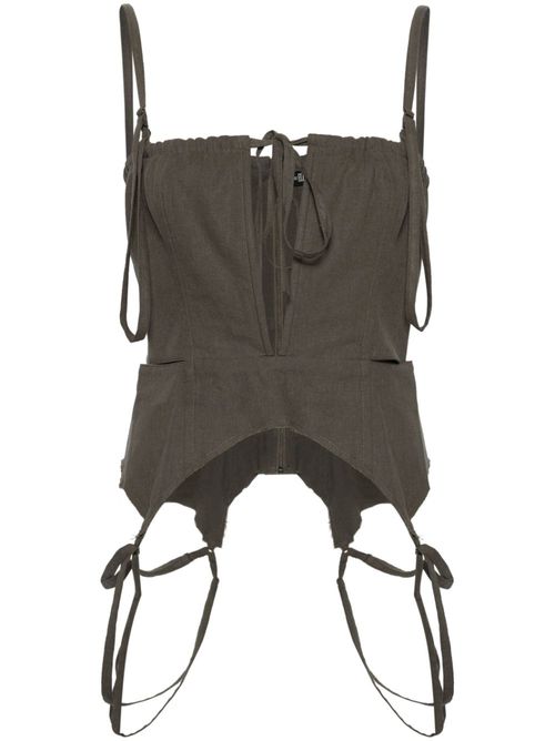 Cut-out corset top - Green