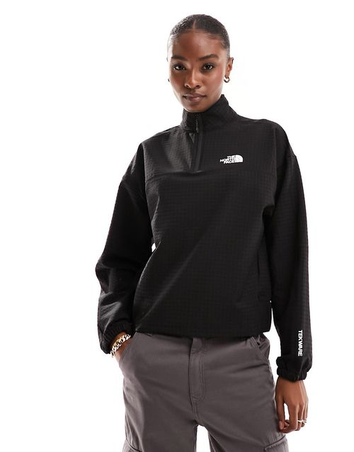Tekware Grid quarter zip jacket in black