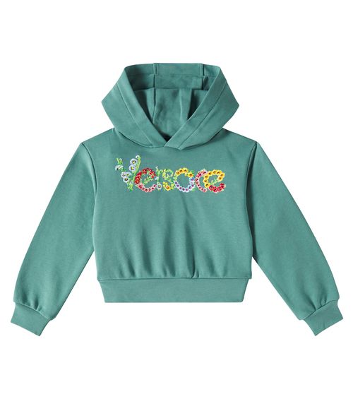 Versace Kids Logo cotton jersey hoodie