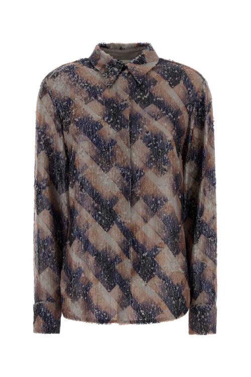 Argyle Viscose Shirt — Purple