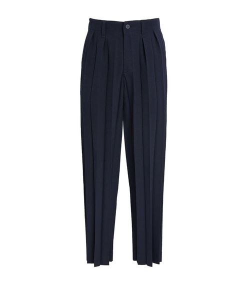 Wide-Pleat Straight Trousers