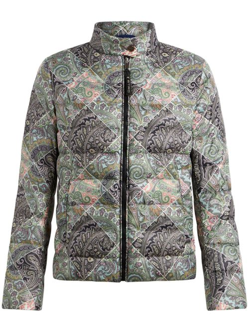 Paisley-print goose-down puffer jacket - Black