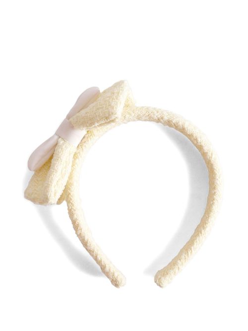 Bouclé bow-detail headband - Yellow