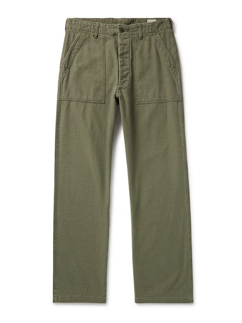 Fatigue Straight-Leg Cotton-Sateen Trousers