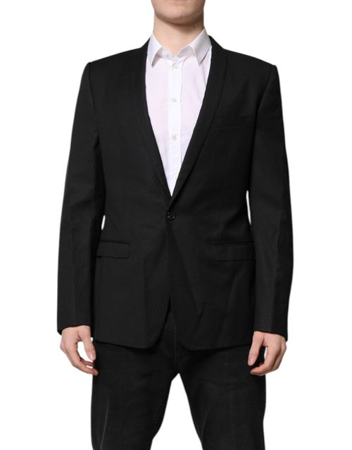 Single-Breasted Virgin Wool Blazer — Black